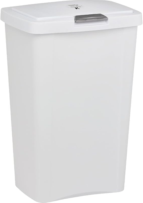 STERILITE 10458004 Touch Can, White, 13 Gallon