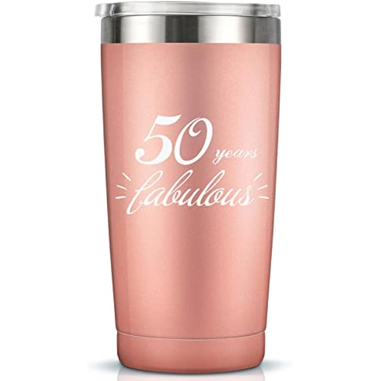 MASGALACC 50th Birthday Gifts for Women - Best 50 Year Old Birthday Gifts Ideas for Women, 20 Ounce Tumbler Cup