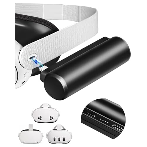 Colelulu Battery Pack for Meta Quest 3S, Quest 3 and Oculus Quest 2, 3400mAh Portable Charger Accessories fit VR Quest 3S32 Original Strap, Lightweight Charging Extend Extra 1-2H Playtime Black