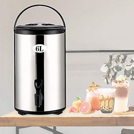 Stainless Steel Insulated Hot Water Dispenser with Faucet, Large Capacity Beverage Container for Tea and Coffee Service