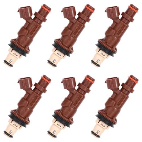 Fuel Injectors ECCPP 6pcs 2 Hole High Performance Fuel Injector Kits 23250-62040 for Toyota 4Runner for Toyota Tacoma for Toyota Tundra 3.4L V6,Brown