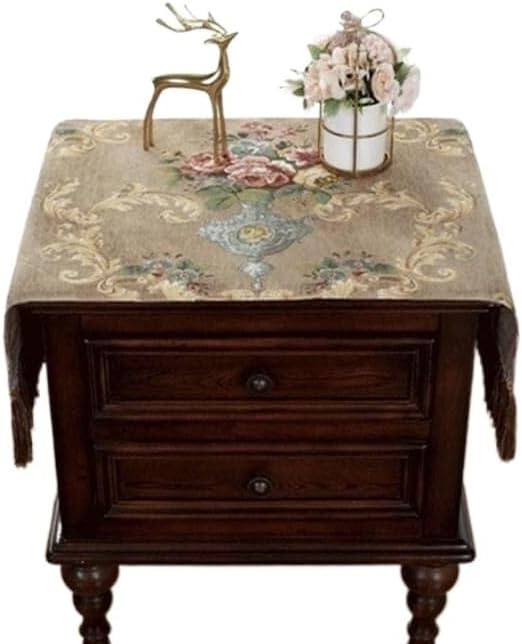 DHAEY Bedside Table Cover Cloth Cover Towel for Home Bedroom Dresser Tablecloth dust Cover Printer Tablecloth (Color : Brown, Size : 15.7 * 35.4 inches)