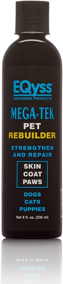 EQyss Mega-Tek Pet Rebuilder - Strengthen & Repair Dry Damaged Coat, Nose, Skin, Cracked Paw Pads - Safe for Dogs, Cats, Puppies, pH Balanced (8 oz)