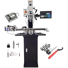 TECHTONGDA Benchtop Milling Machine Precision Mill and Drill Mini Metal Mill R8 Taper Brushless Motor 2250rpm Variable Speed Milling Machine with X-Axis Feed Three-Axis Grating Rule 1300W