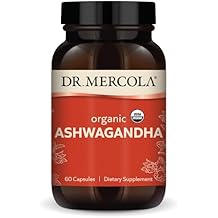 Dr. Mercola Organic Ashwagandha - Supports Energy Production & Adrenal Health - 800 mg Per Serving - Non-GMO, Gluten-Free & Soy-Free - Certified USDA Organic - 60 Capsules (30 Servings)