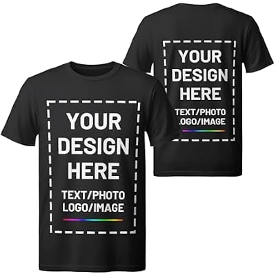 Custom T Shirts for Men Women, Personalized Shirts with Photo Logo Text, Customized T-Shirt Front & Back Print