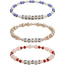 Initial Colorful Beaded Stretch Bracelets Set for Women, Handmade Stackable Little Word Bracelet Fashion Accessories Jewelry Gift