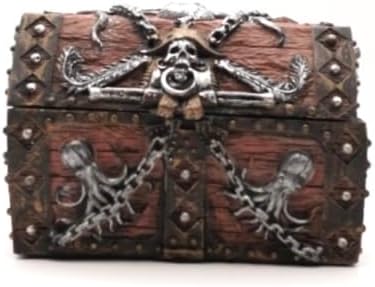 RUSTIX Pirate Treasure Chest Intricately Detailed Decorative Box for Boys, Teens, and Collectors Perfect for Jewelry, Trinkets, or Pirate-Themed Decor Durable Resin Construction (Kraken)