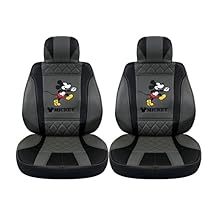 Next Mickey Mouse Auto Seat Covers, Front Pair: Superior Limited Edition, Grey and Black 2 Tone, 8851582525601