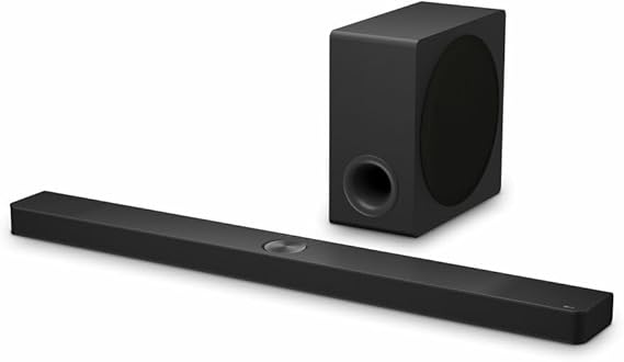 LG S90TY - Smart Sound Bar, 570W, 5.1.3 Channels, Dolby Atmos and DTS Surround Soundbar, Wide Connectivity, Bluetooth, USB, Optical Input, Black