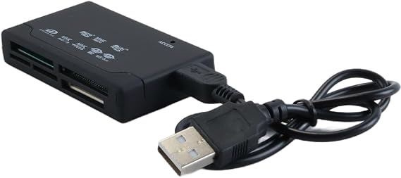 All in One Multi Card Memory Reader Adapter for SD SDHC M2 MMC XD with External USB- Black