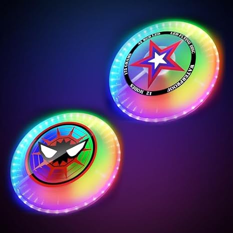Bundle of 2 - LED Flying Disc with Millions of Colors, 12 Modes, 175g
