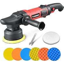 AOBEN Buffer Polisher,5 inch Dual Action Polisher,Long Orbit 16mm Random Buffer Polisher kit with 6 Variable Speed 1000-5500rpm,Detachable Handle,7 Buffing Pads for Car detailing Polishing and Waxing