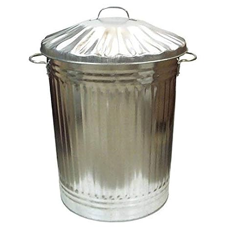 Catergold Large Galvanised 90 Litre Storage Rubbish Dustbin Steel Metal Bin with lid