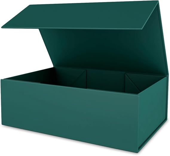 Green Gift Box 10" x 6" x 3", Magnetic Closure Lid Gift Boxes for Presents