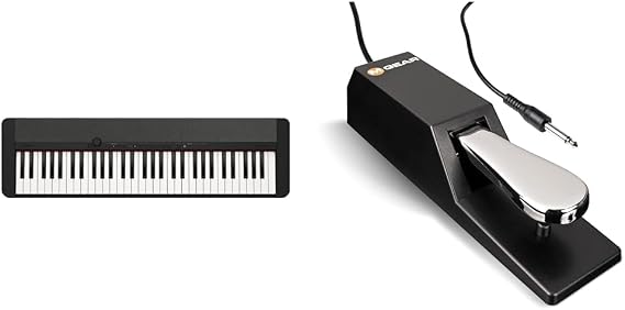 CT-S1BK Casiotone Piano-Keyboard & M-Audio SP-2 - Universal Sustain Pedal with Piano Style Action, The Ideal Accessory for MIDI Keyboards, Digital Pianos, Electronic Keyboards & More