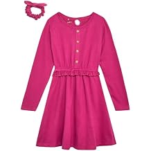 dELiA*s Girls Dress - Cute Long Sleeve Dress for Girls with Matching Scrunchie for Church or Casual Wear