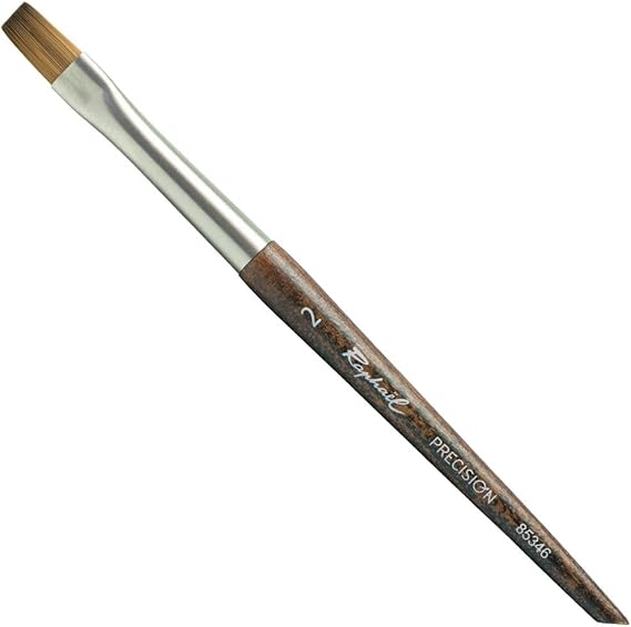 Raphael Precision 85346 Short Handle Mini Brush, Flat, 2, Natural