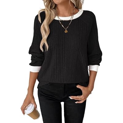 Womens Long Sleeve Shirts Crewneck Casual Tops Loose Fit Tunic Spring Fashion 2026 Blouses & Clothing