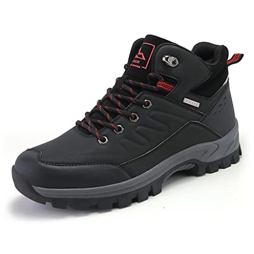 Veslexth Mens Snow Boots Insulated Waterproof Winter Shoes Non-Slip Outdoor with Removable Lining for Men Fur Lined Casual Hiking Lightweight Anti-Slip Water-Resistant Footwear