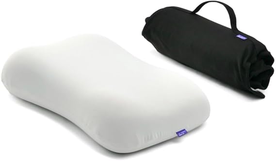 Cushion Lab Travel Deep Sleep Pillow Compact Memory Foam Neck Pillow for Sleeping, Portable Pillow for Hotels, Camping, Side & Back Sleepers, On-the-Go Black