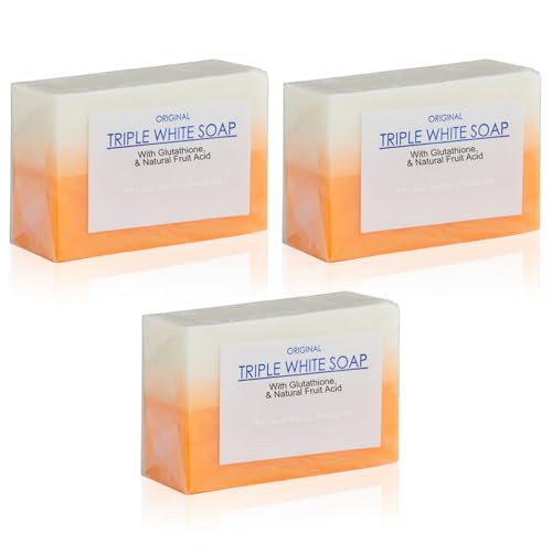 Triple Action Radiance Soap Bar Cold-Processed Deep Cleansing & Exfoliating Formula for Face and Body - Reduces Uneven Skin Texture - Nourishing, Gentle, Non-Drying - 150g x 3 Bars
