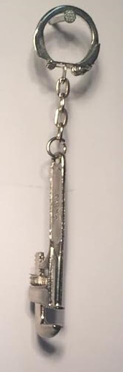 Silver Monkey Wrench Metal Keychain