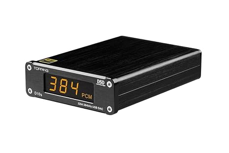Topping D10s DAC MINI USB DAC XMOS XU208 ES9038Q2M DSD256 PCM 384kHz Hi-Res Audio Desktop Audio Decoder Black