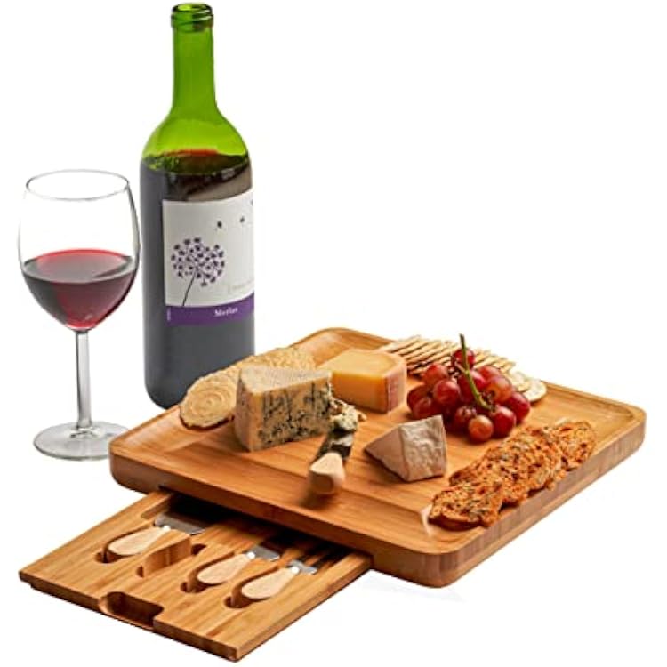 Machika Charcuterie Board Gift Set: Charcuterie Board Set, Bamboo Cheese Board Set - House Warming Gifts New Home, Wedding Gifts for Couple, Bridal Shower Gift |13.5 x 1.5 inch