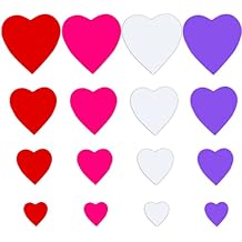 YIXAXKAO 120 Pieces Heart Cutouts Paper Hearts 4 Sizes Large Heart Paper Cut Outs for Valentine's Day Craft (Red, Pink, White, Purple)