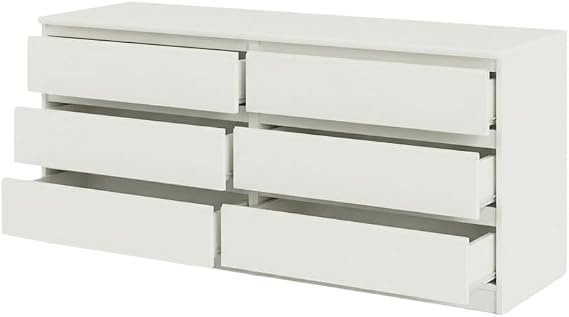 Furnifact Drawer Dresser in White High Gloss