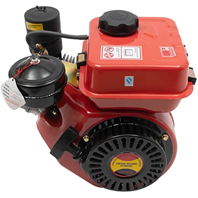 3HP 4 Stroke Gas Engine, Horizontal Shaft Gas 2.2KW Gasoline Engine, Go Kart Motor Engine Single with Hand Pull Start Cylinder Air Cooled Heavy Duty Gasoline Motor with Cooling System
