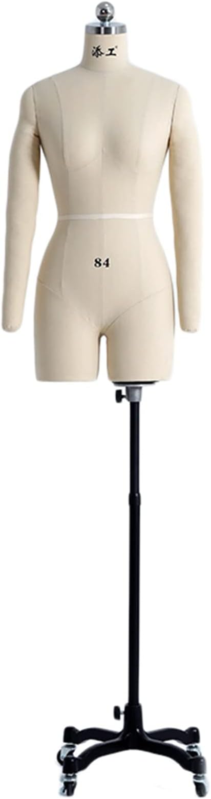 Mannequin Torso Dress Form Mannequin Body Female Sewing Mannequin with Arms, Woman Dress Form Tailor Dressmakers Dummy Plus Size Mannequin Torso Stand on Wheels for Sewing Clothes(3X-Large)