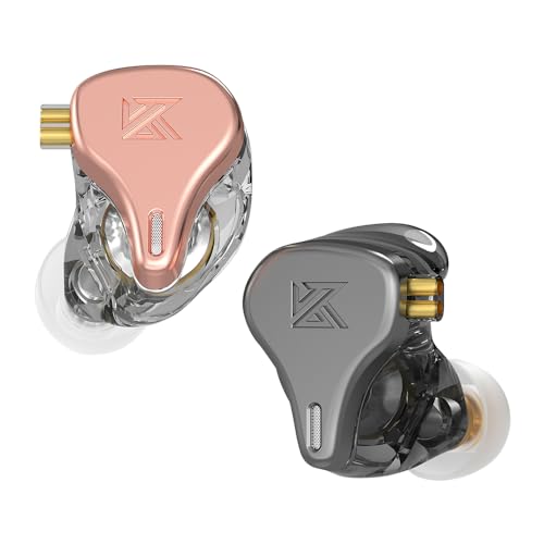 Linsoul KZ x HBB DQ6S 3DD Triple Dynamic Drivers Array HiFi in Ear Earphones with Strong Bass, Detachable 0.75mm 2Pin Silver Plated OFC Cable for Musician Audiophile with mic, Rose Gold