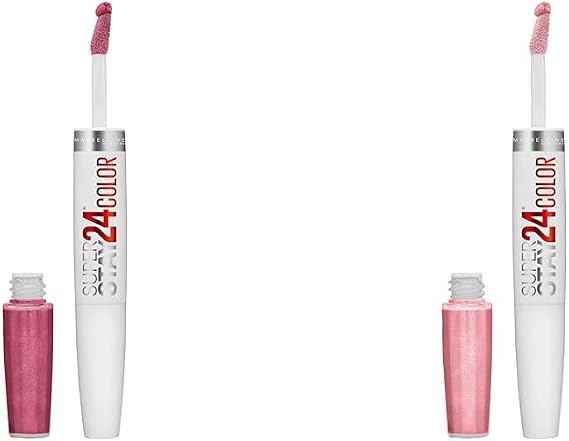 MAYBELLINE Super Stay 24 Liquid Lipstick Blush On Pink & So Pearly Pink Coral Pink, 1 Count Each