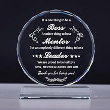 Boss Gifts for Women Men, Unique K9 Crystal with Inspiring Quotes, Appreciation/Thank You Gifts for Boss on Retirement, Christmas, Boss Day, Farewell, Thanksgiving, Birthday, Desk Office Home Decor