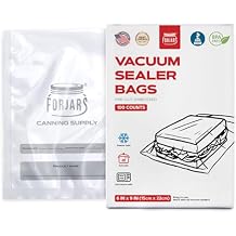 ForJars Vacuum Sealer Bags For Food Storage - Method Sous Vide Cooking - Pack of 100 count Pre-Cut Size Bags, Perfect for Food Storage - Ideal for Home & Commercial Use, 7.5 Mil Thickness(6x9 /100pcs)