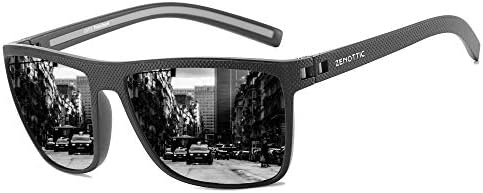 ZENOTTIC Polarized Sunglasses Men Square: Lightweight Durable TR90 Frame UV400 Protection Sun Glasses Driving Fishing Golf