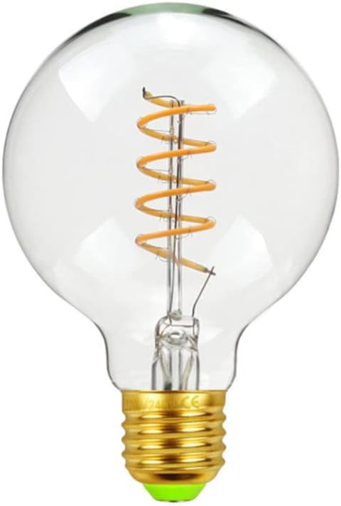 HULA Vintage Edison Light Bulb, 40W Edison Screw Bulb Dimmable Vintage Light Bulbs E27 Decorative Light Bulbs Warm (G80 Spiral, Clear Glass)