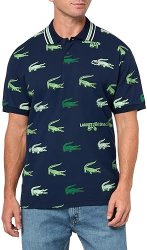 Lacoste Mens Golf Crocodile Print Polo Shirt