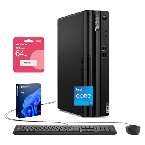 Lenovo ThinkCentre M70s Small Form Factor Business Desktop, 14th Gen Intel 10-Core i5-14400, 16GB DDR5 RAM, 512GB SSD, HDMI, DP, Wi-Fi 6, W11 Pro, Bundle with Adata UC310 64GB USB Flash Drive