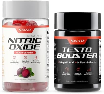 Snap Supplements Nitric Oxide Beet Root Gummies + Testo Booster Bundle