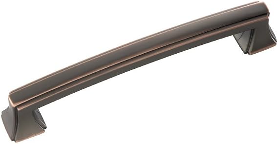 Hickory Hardware 1 Pack Solid Core Kitchen Cabinet Pulls, Luxury Cabinet Handles, Hardware for Doors & Drawers, 5-1/16 Inch (128mm) Hole Center, Oil-Rubbed Bronze Highlighted, Bridges Collection