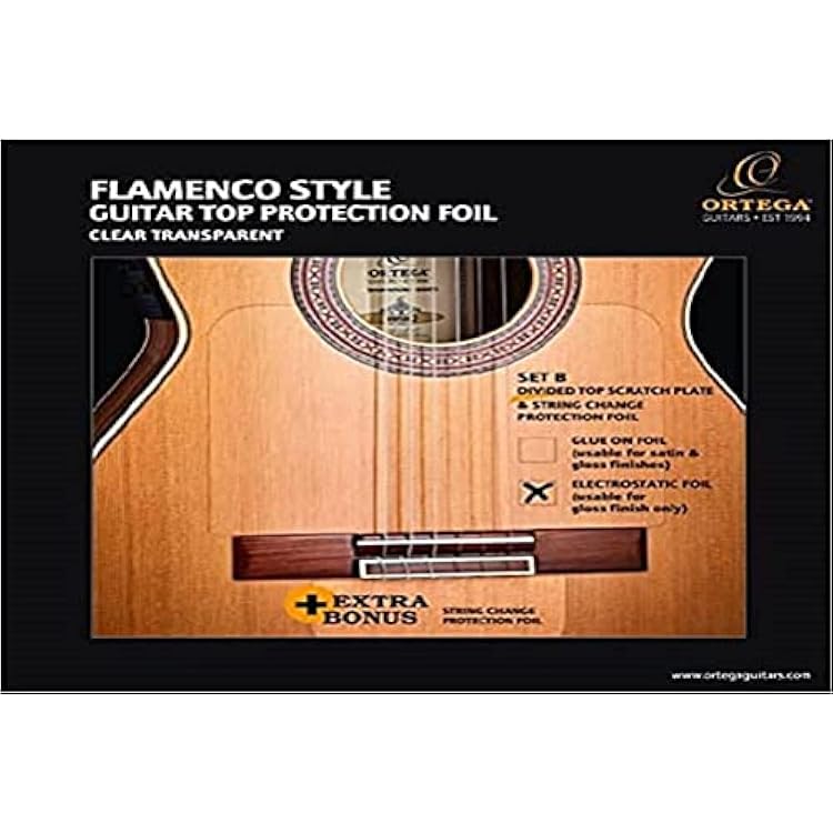 Flamenco Divided Top Scratch Plate Pickguard wString Change Foil - Electrostatic - Transparent