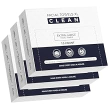 Disposable Face Towels XL,3 Travel Pack Faces Towel, 7.9" x 9.4" Large Face Towelettes Disposable,100% Viscose Fiber Extra Thick Soft Dry Wipes For Sensitive Skin,Makeup Remover,Face's Wipes,30 Count