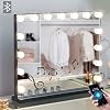 Hansong Vanity Mirror with Lights and Bluetooth Speaker 22.8x18.4 Lighted Makeup Mirror with 15 LED Bulbs Hollywood Vanity Mirror with 3 Lighting Modes USB Charging and 10x Magnification