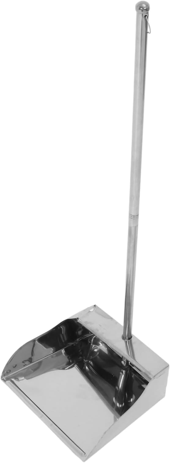 Cleaning Dustpan Office Garbage Shovel Stainless Steel Metal Dust Pan Long Handle