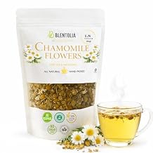 Blentolia Dried Chamomile Flowers 100% Natural Herbal Tea Whole Blossoms for Calming Sleep, Relaxation, and Wellness Caffeine-Free, Non-GMO (1.76 oz / 50g)