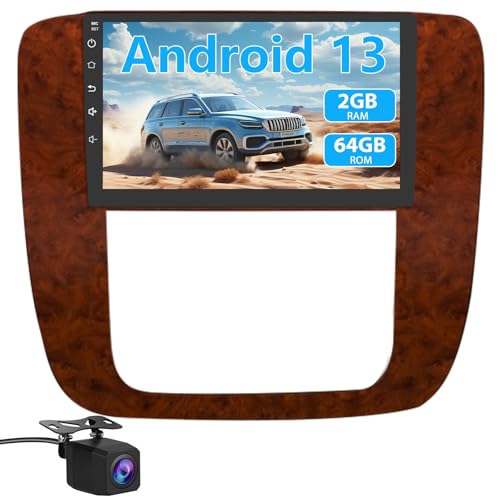 Junsun 2G64G Android 13 Car Radio Stereo for GMC Yukon Chevrolet Chevy Silverado Tahoe Suburban 2007-2012 with Wireless Carplay and Android Auto 9 inch Head Unit