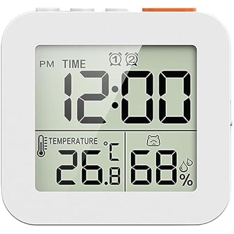 Digital Timer Shower Clock with Alarm, Bathroom Kitchen Wall Clock, White